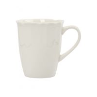 Кружка 400 мл, фарфор, белая, Волнистый край, White ocean ANNA LAFARG