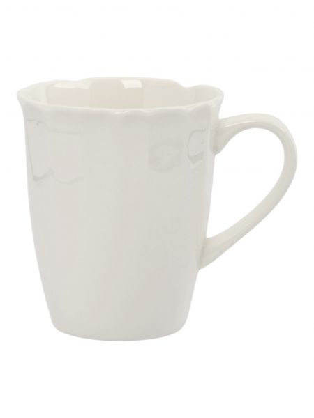 Кружка 400 мл, фарфор, белая, Волнистый край, White ocean ANNA LAFARG