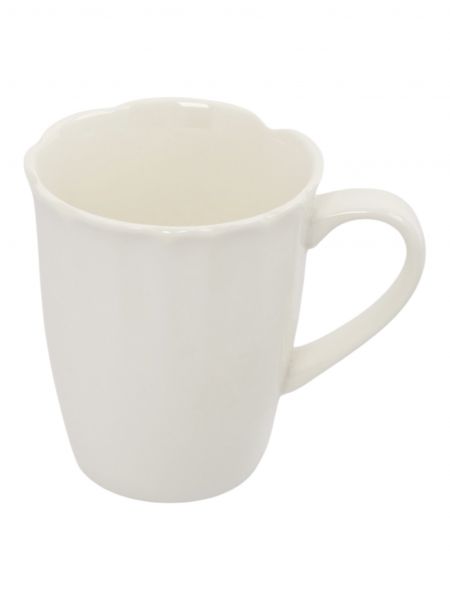 Кружка 400 мл, фарфор, белая, Волнистый край, White ocean ANNA LAFARG