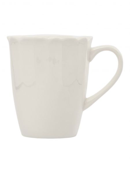 Кружка 400 мл, фарфор, белая, Волнистый край, White ocean ANNA LAFARG