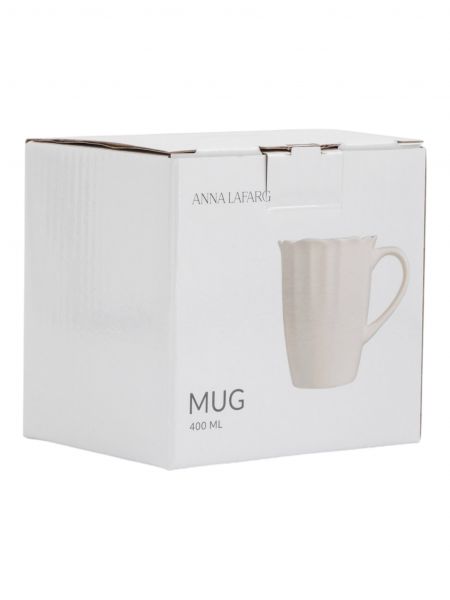 Кружка 400 мл, фарфор, белая, Волнистый край, White ocean ANNA LAFARG