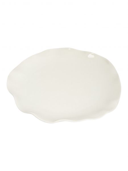 Тарелка обеденная 26 см, фарфор, белая, Волнистый край, White ocean ANNA LAFARG