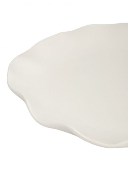 Тарелка обеденная 26 см, фарфор, белая, Волнистый край, White ocean ANNA LAFARG