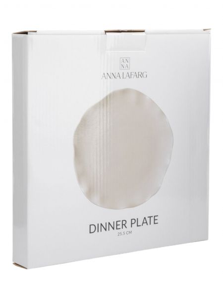 Тарелка обеденная 26 см, фарфор, белая, Волнистый край, White ocean ANNA LAFARG