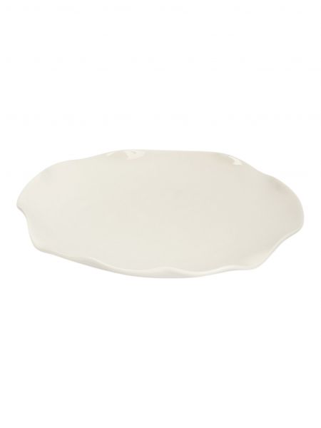Тарелка закусочная 20 см, фарфор, белая, Волнистый край, White ocean ANNA LAFARG