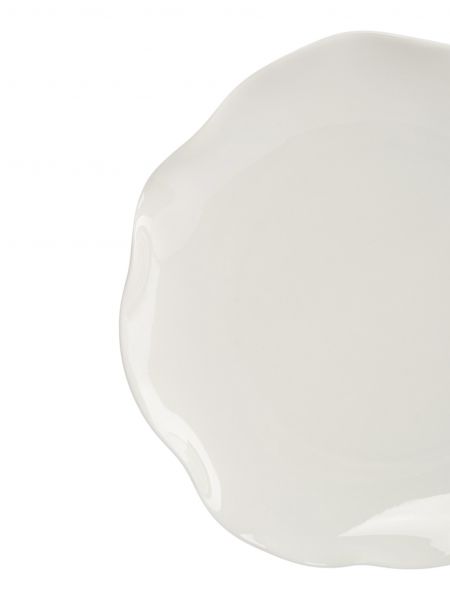 Тарелка закусочная 20 см, фарфор, белая, Волнистый край, White ocean ANNA LAFARG