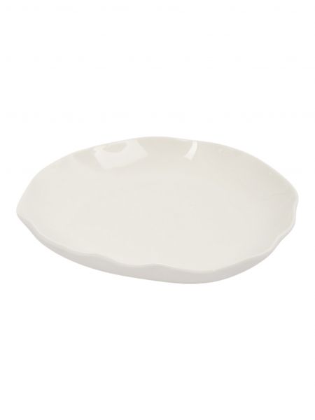 Тарелка суповая 22 см, 600 мл, фарфор, белая, Волнистый край, White ocean ANNA LAFARG