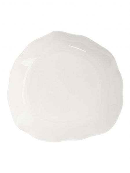 Тарелка суповая 22 см, 600 мл, фарфор, белая, Волнистый край, White ocean ANNA LAFARG