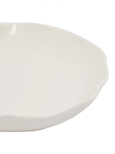 Тарелка суповая 22 см, 600 мл, фарфор, белая, Волнистый край, White ocean ANNA LAFARG
