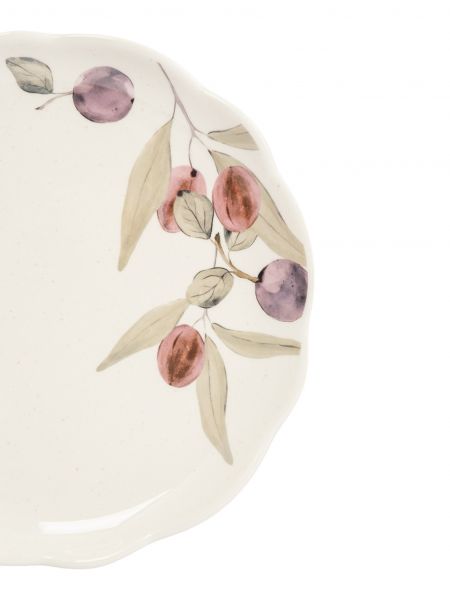 Тарелка обеденная 25 см, керамика, белая, Сливы, Plum Orchard ANNA LAFARG