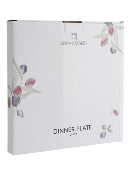 Тарелка обеденная 25 см, керамика, белая, Сливы, Plum Orchard ANNA LAFARG