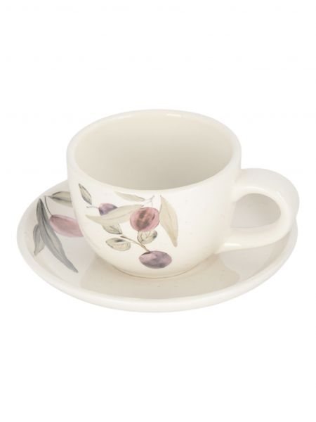 Пара чайная 220 мл на 2 персоны, 4 предмета, керамика, белая, Сливы, Plum Orchard ANNA LAFARG
