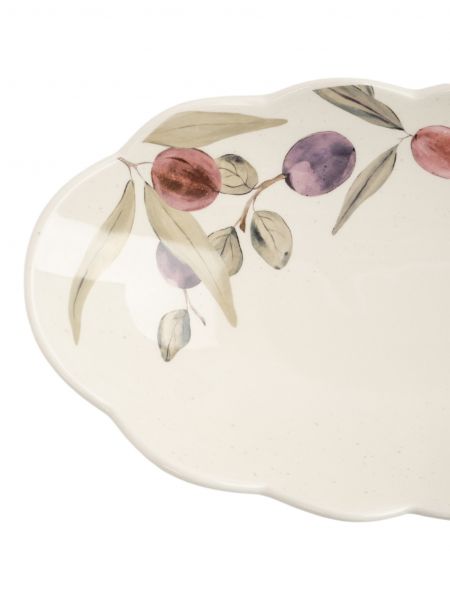 Блюдо 31х18 см, керамика, овальное, белое, Сливы, Plum Orchard ANNA LAFARG
