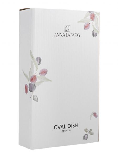 Блюдо 31х18 см, керамика, овальное, белое, Сливы, Plum Orchard ANNA LAFARG
