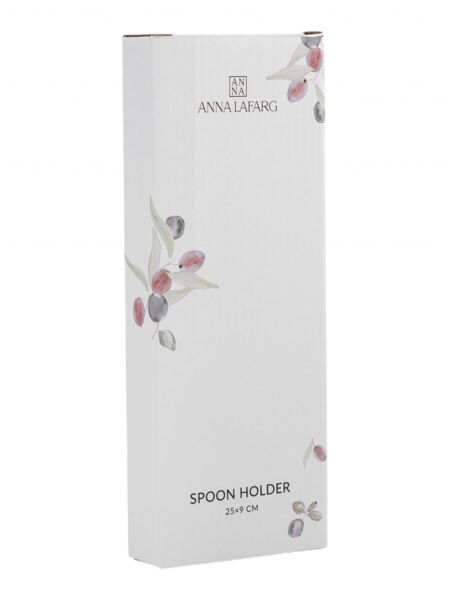 Подставка под ложку 25 см, керамика, белая, Сливы, Plum Orchard ANNA LAFARG
