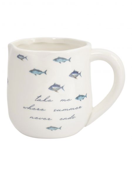 Кружка 360 мл, керамика, белая, Рыбки, Sea world ANNA LAFARG
