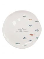 Тарелка закусочная 22 см, керамика, белая, Рыбки, Sea world ANNA LAFARG
