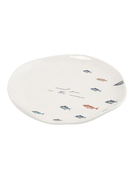 Тарелка закусочная 22 см, керамика, белая, Рыбки, Sea world ANNA LAFARG
