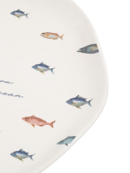 Тарелка закусочная 22 см, керамика, белая, Рыбки, Sea world ANNA LAFARG
