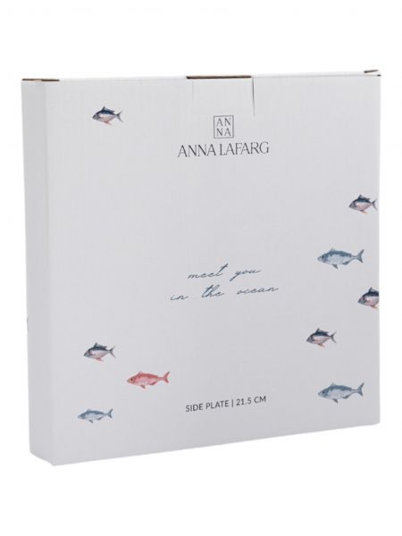 Тарелка закусочная 22 см, керамика, белая, Рыбки, Sea world ANNA LAFARG

