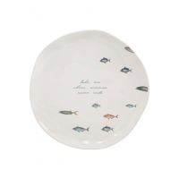 Тарелка обеденная 25 см, керамика, белая, Рыбки, Sea world ANNA LAFARG