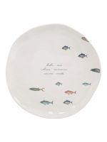 Тарелка обеденная 25 см, керамика, белая, Рыбки, Sea world ANNA LAFARG