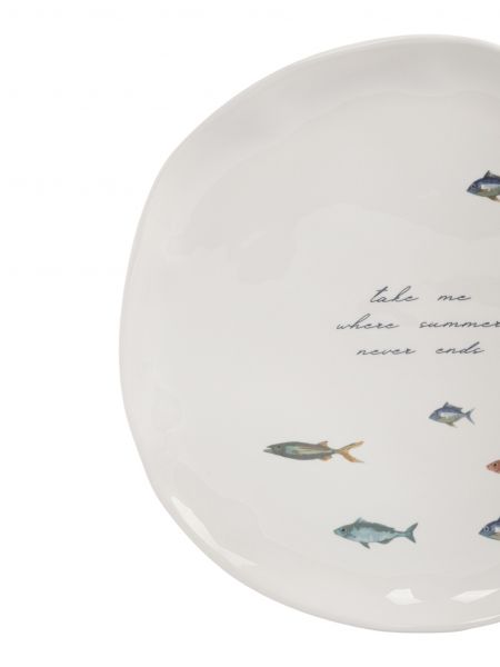 Тарелка обеденная 25 см, керамика, белая, Рыбки, Sea world ANNA LAFARG
