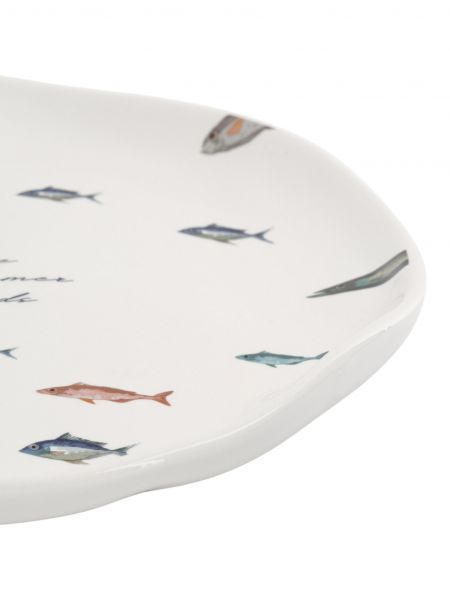 Тарелка обеденная 25 см, керамика, белая, Рыбки, Sea world ANNA LAFARG