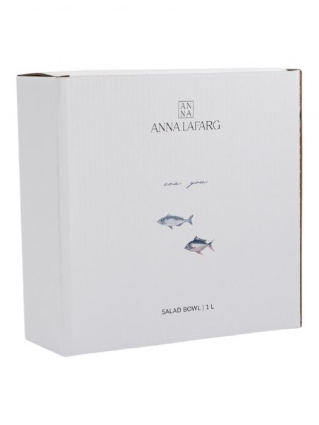 Салатник 21 см, 1 л, керамика, белый, Рыбки, Sea world ANNA LAFARG