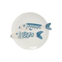 Блюдо 26х23 см, керамика, молочно-голубое, Рыбки, Sea world ANNA LAFARG