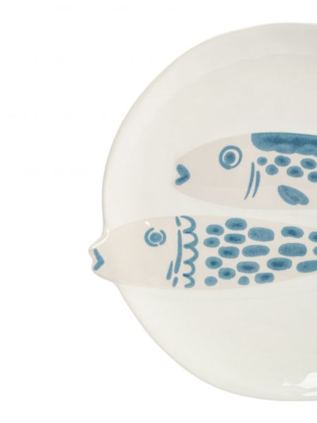 Блюдо 26х23 см, керамика, молочно-голубое, Рыбки, Sea world ANNA LAFARG
