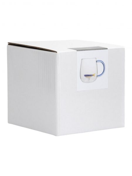 Кружка 400 мл, стекло, голубая ручка, Рыбка, Sea world ANNA LAFARG