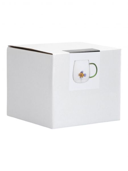 Кружка 400 мл, стекло, зеленая ручка, Рыбка, Sea world ANNA LAFARG