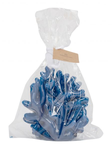 Свеча 10x11 см, синяя, Коралл, Sea ANNA LAFARG
