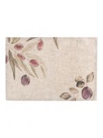 Салфетка под приборы 30х45 см, полиэстер/лен, бежевая, Сливы на ветках, Plum Orchard ANNA LAFARG