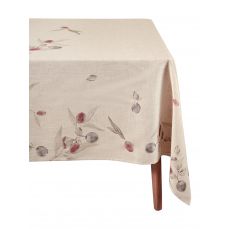 Скатерть 170х250 см, полиэстер/лен, бежевая, Сливы на ветках, Plum Orchard ANNA LAFARG