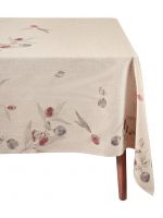 Скатерть 170х250 см, полиэстер/лен, бежевая, Сливы на ветках, Plum Orchard ANNA LAFARG