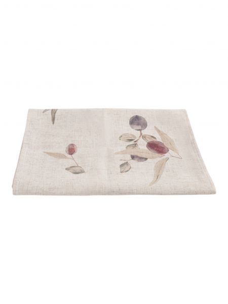 Дорожка настольная, 40х160 см, полиэстер/лен, бежевая, Сливы на ветках, Plum Orchard ANNA LAFARG
