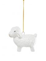 Игрушка елочная, 6 см, фарфор P, молочно-золотистая, Овечка, Sheep