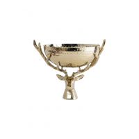 Ваза для фруктов, 26х25 см, на ножке, металл, золотистая, Олень, Maral gold