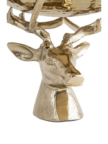 Ваза для фруктов, 26х25 см, на ножке, металл, золотистая, Олень, Maral gold