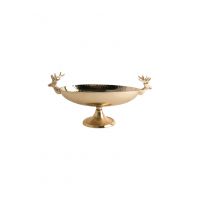 Блюдо на ножке, 35х19 см, металл, золотистое, Олени, Maral gold