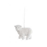 Игрушка елочная, 10x7 см, полиэстер, молочная, Овечка, Sheep