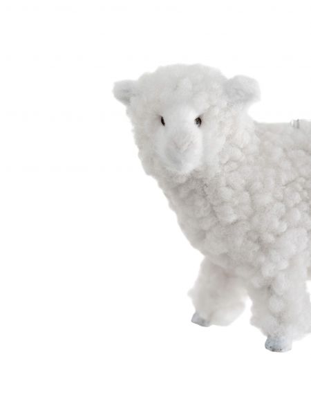 Игрушка елочная, 10x7 см, полиэстер, молочная, Овечка, Sheep