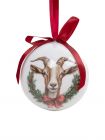 Игрушка елочная, 8 см, пенопласт, Шар, Голова козы, Goat
