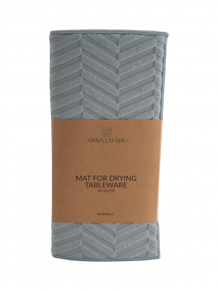 Коврик для сушки посуды 50x35 см, полиэстер, серый, Dry grey ANNA LAFARG