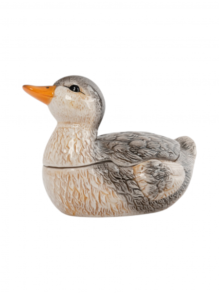 Сахарница 11 см, 220 мл, с ложкой, доломитовая керамика, Утка, Duck ANNA LAFARG