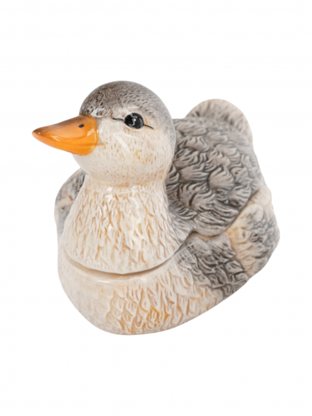Сахарница 11 см, 220 мл, с ложкой, доломитовая керамика, Утка, Duck ANNA LAFARG