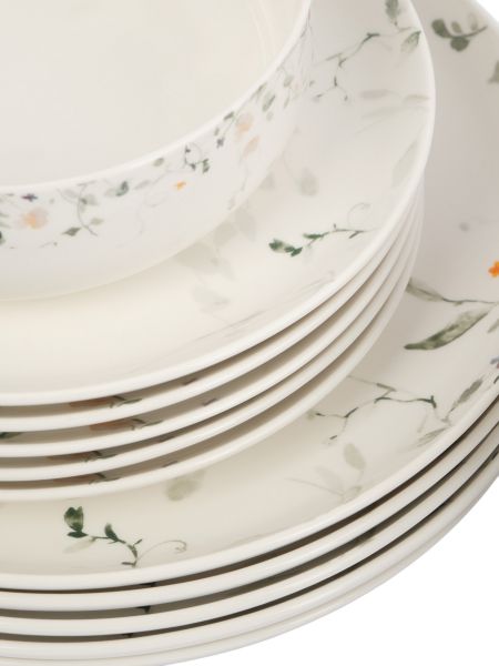 Сервиз обеденный на 6 персон, 19 предметов, фарфор, белый, Цветы и листья, Primrose ANNA LAFARG