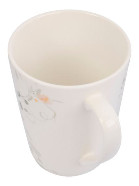 Кружка 420 мл, 4 шт, фарфор, белая, Цветы и листья, Primrose ANNA LAFARG